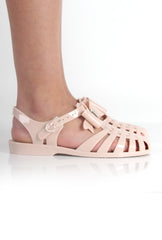 Lily Nude Bow Diamante Jelly Shoes-Shoes