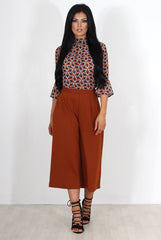 Lima Rust Culotte Trousers-Trousers
