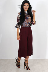 Lima Wine Culotte Trousers-Trousers