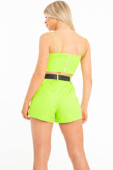 Lime Buckle Utility Crop Top and Shorts Co-ord - Juri-Co-ords