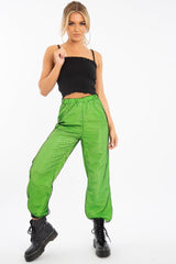 Lime Fishnet Cuffed Joggers - Ryia-Joggers