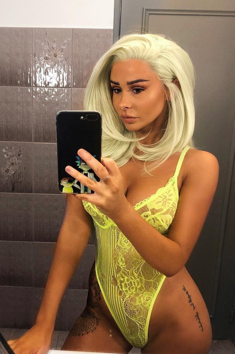 Lime Green Sheer Lace Bodysuit - Katia-Bodysuits