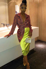 Lime Satin High Waist Floaty Midi Skirt - Dasha-Skirts