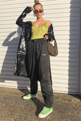 Lime Satin Lace Plunge Bodysuit - Zaida-Bodysuits