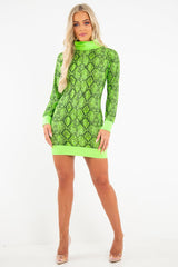 snake print jumper dress