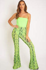 Lime Square Neck Slinky Bodysuit - Sadie-Bodysuits