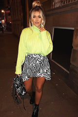 Lime Wide Rib Roll Neck Jumper - Joyanna-Jumper