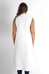 Lindsay White Sleeveless Jacket-Jackets