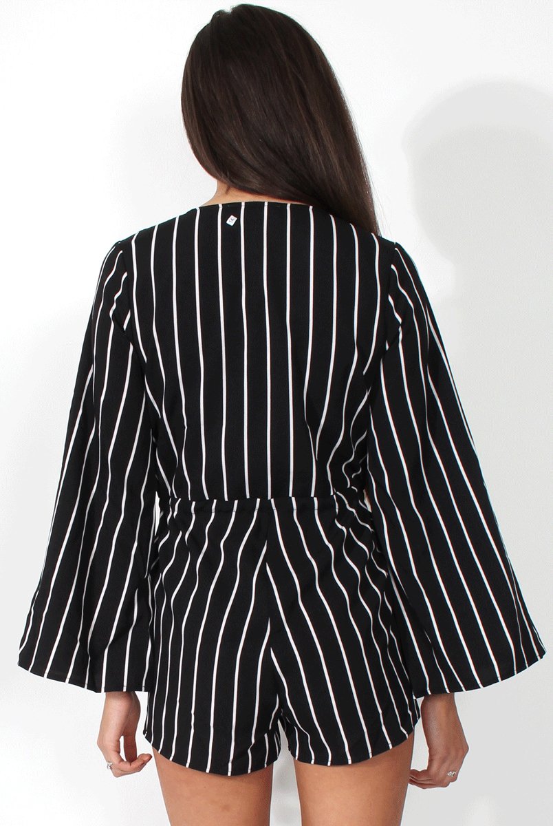 Lisa Black Crossover Playsuit-Playsuits
