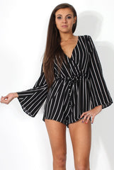 Lisa Black Crossover Playsuit-Playsuits