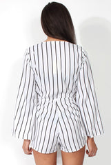Lisa White Crossover Playsuit-Playsuits