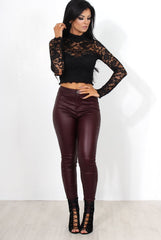 Lissa Black Lace Crop Top-Crop Tops