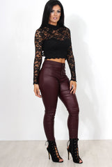 Lissa Black Lace Crop Top-Crop Tops