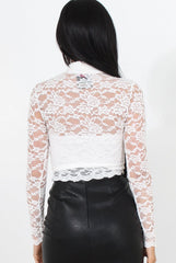 Lissa White Lace Crop Top-Crop Tops