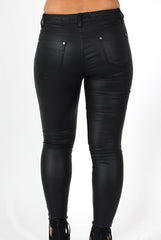 Liv Black PU High Waisted Jeans-Jeans