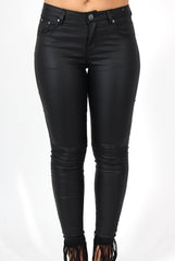 Liv Black PU High Waisted Jeans-Jeans