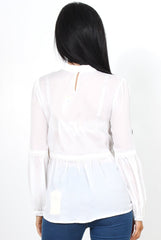 Liya White Lace Crochet Top-Tops