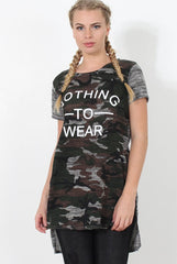 Lois Grey Camo Slogan T-shirt-T-shirt