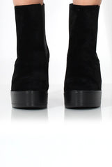 Lona Black Suede Platform Boots-Boots