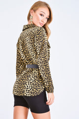 Long sleeve leopard print blouse - Aashna-Tops