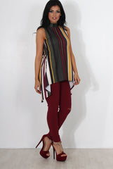 Loretta Striped Sleeveless Top-Tops