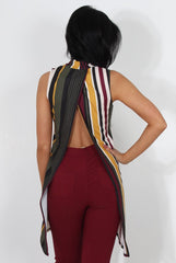 Loretta Striped Sleeveless Top-Tops