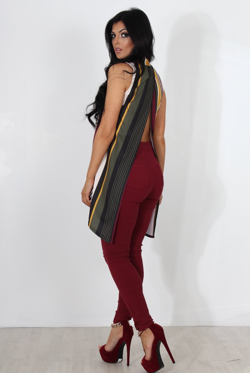 Loretta Striped Sleeveless Top-Tops