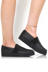 Lori Black Snakeskin Sneakers-Dresses