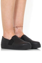 Lori Black Snakeskin Sneakers-Dresses