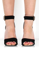 Lornah Black Suede Strappy Heels-Heels