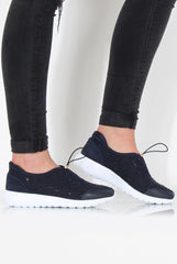 Lorraine Blue Sparkle Trainers-Trainers