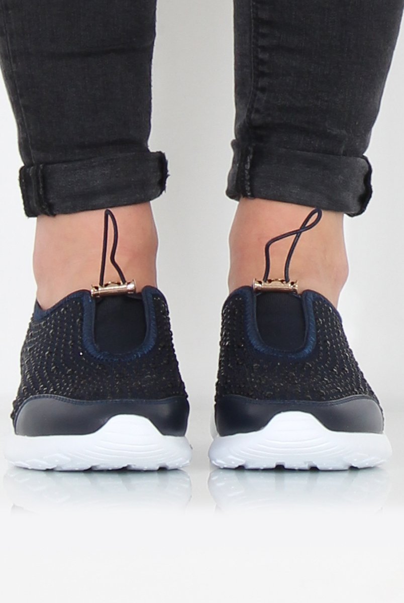 Lorraine Blue Sparkle Trainers-Trainers