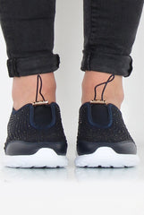 Lorraine Blue Sparkle Trainers-Trainers