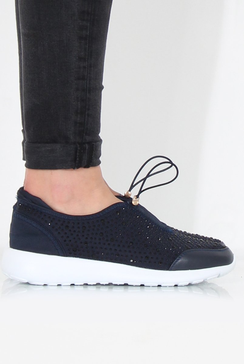Lorraine Blue Sparkle Trainers-Trainers