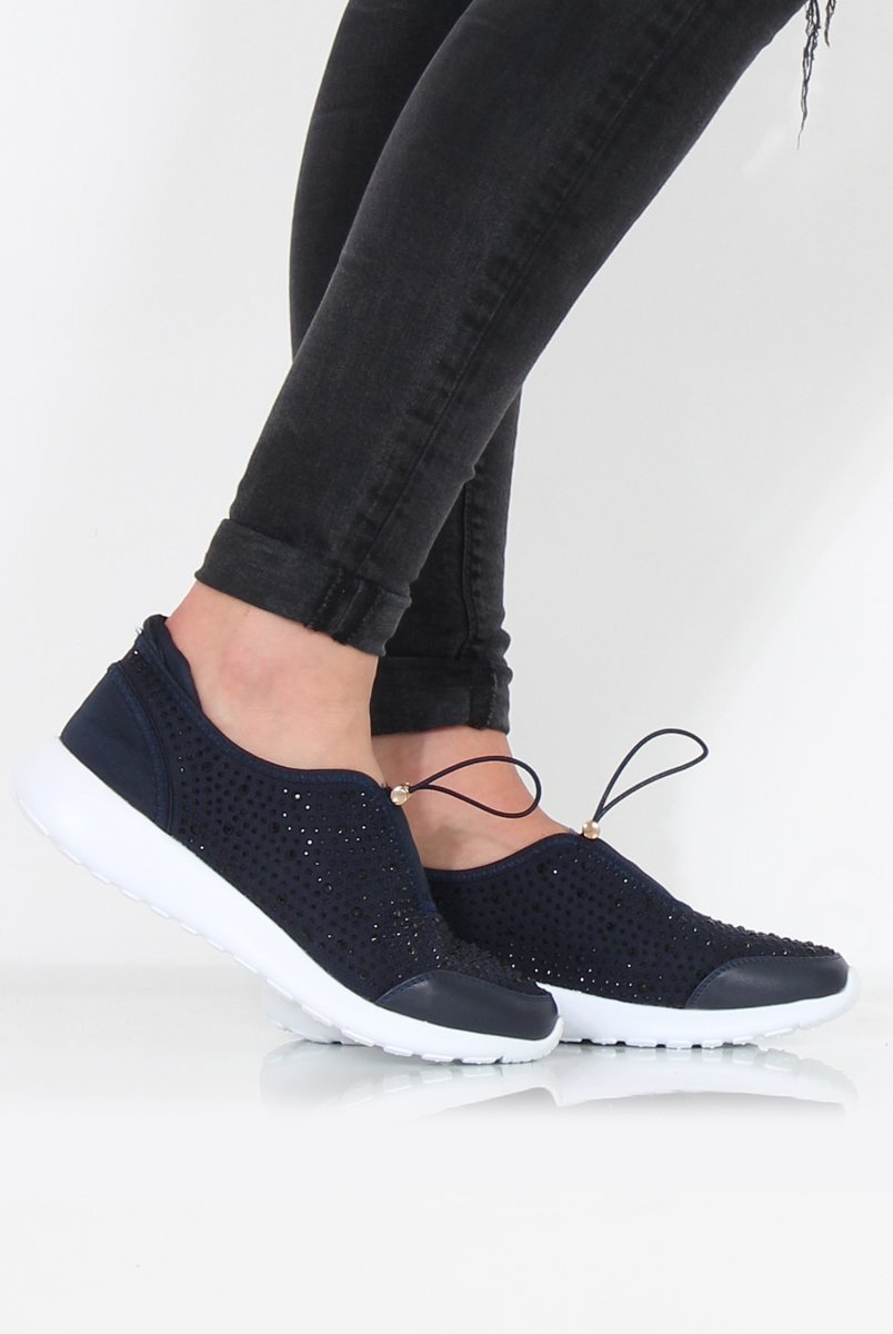 Lorraine Blue Sparkle Trainers-Trainers