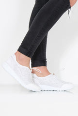 Lorraine White Sparkle Trainers-Trainers