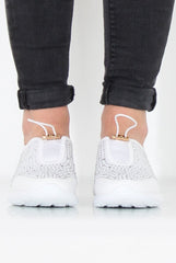 Lorraine White Sparkle Trainers-Trainers