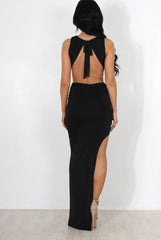 Luana Black Maxi Dress-Dresses