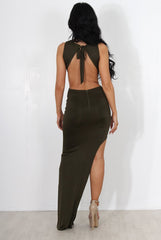 Luana Khaki Maxi Dress-Dresses