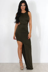 Luana Khaki Maxi Dress-Dresses