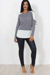 Lumi Navy Striped Top-Tops