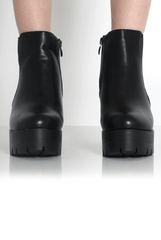 Lupe Black Snake Platform Ankle Boots-Boots