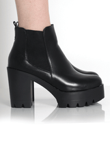 Lupe Black Snake Platform Ankle Boots-Boots