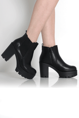Lupe Black Snake Platform Ankle Boots-Boots