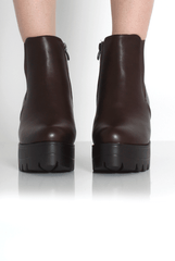 Lupe Brown Snake Platform Ankle Boots-Boots