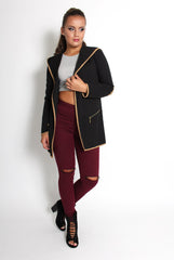 Lydia Black Hooded Jacket-Jackets