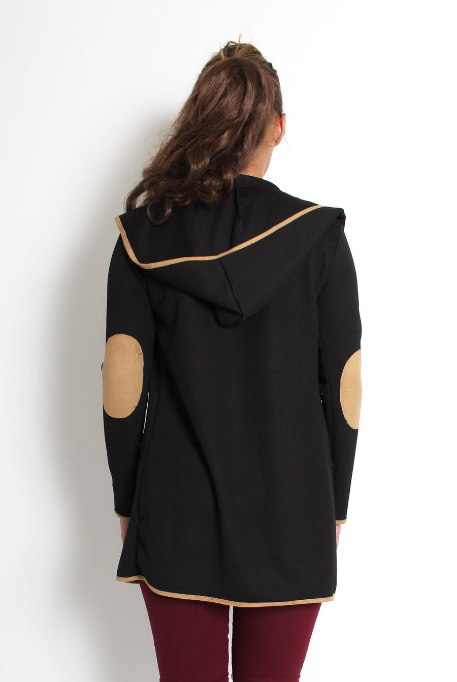 Lydia Black Hooded Jacket-Jackets