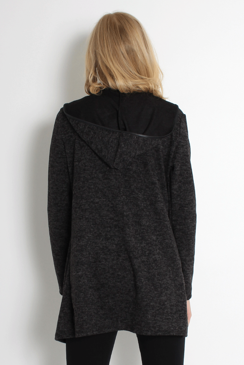 Lydia Dark Grey Hooded Jacket-Jackets