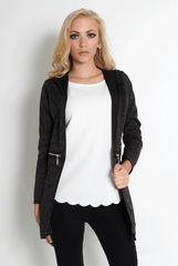 Lydia Dark Grey Hooded Jacket-Jackets