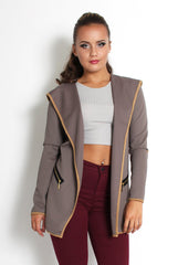Lydia Grey Hooded Jacket-Jackets